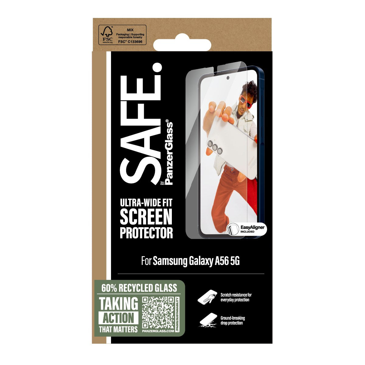 SAFE. by PanzerGlass® Screen Protector Samsung Galaxy A56 5G | Ultra-Wide Fit w. Aligner